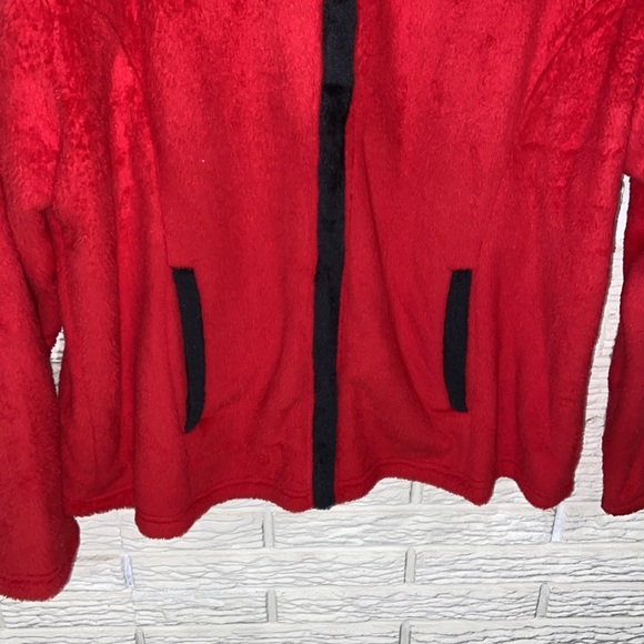 Emerson Street Nebraska Cornhuskers Red Fuzzy Soft Full Zip Jacket Size 1X - Picture 3 of 6